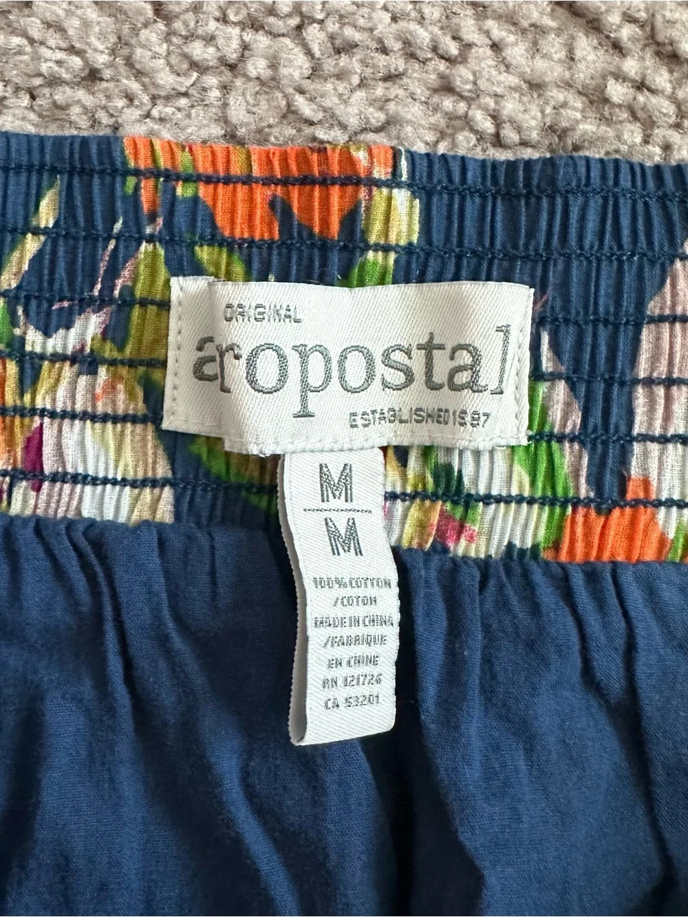 Aeropostale Navy Floral Mini Skirt Womens M